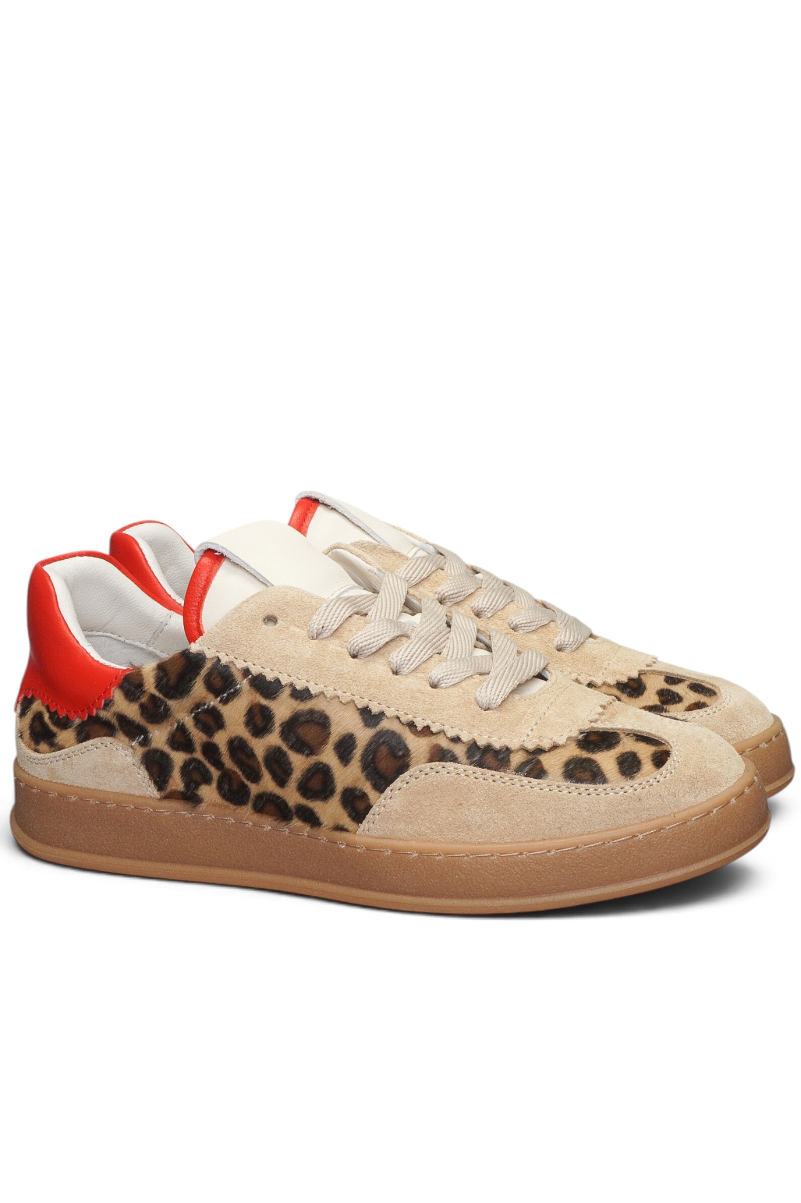 Кроссовки жен. АРТ.26YA-0204-T,беж-леоп,н.з-пони/н.к