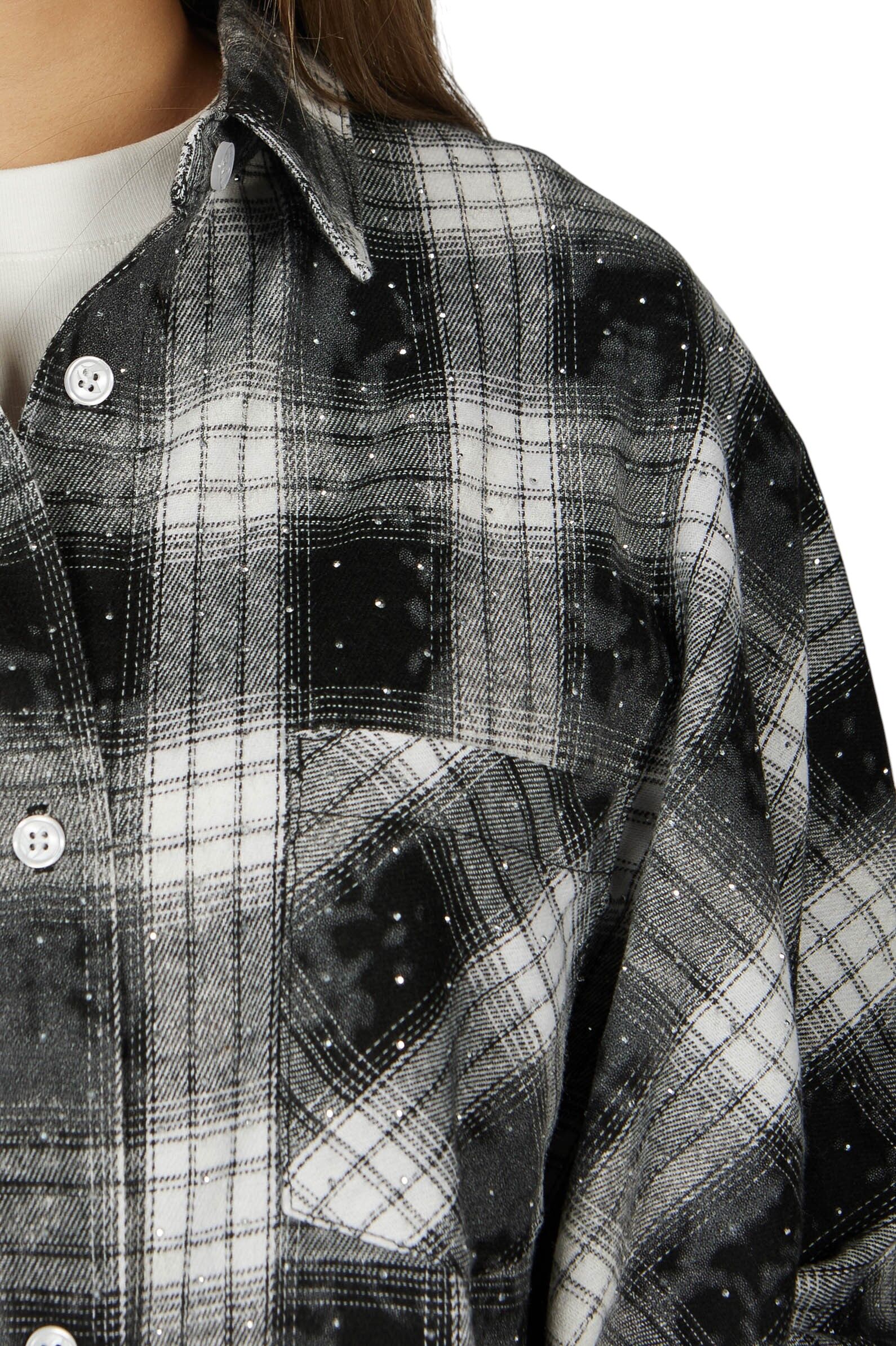 Рубашка дев. АРТ.G-SH26028,чер-бел,хл-пэ