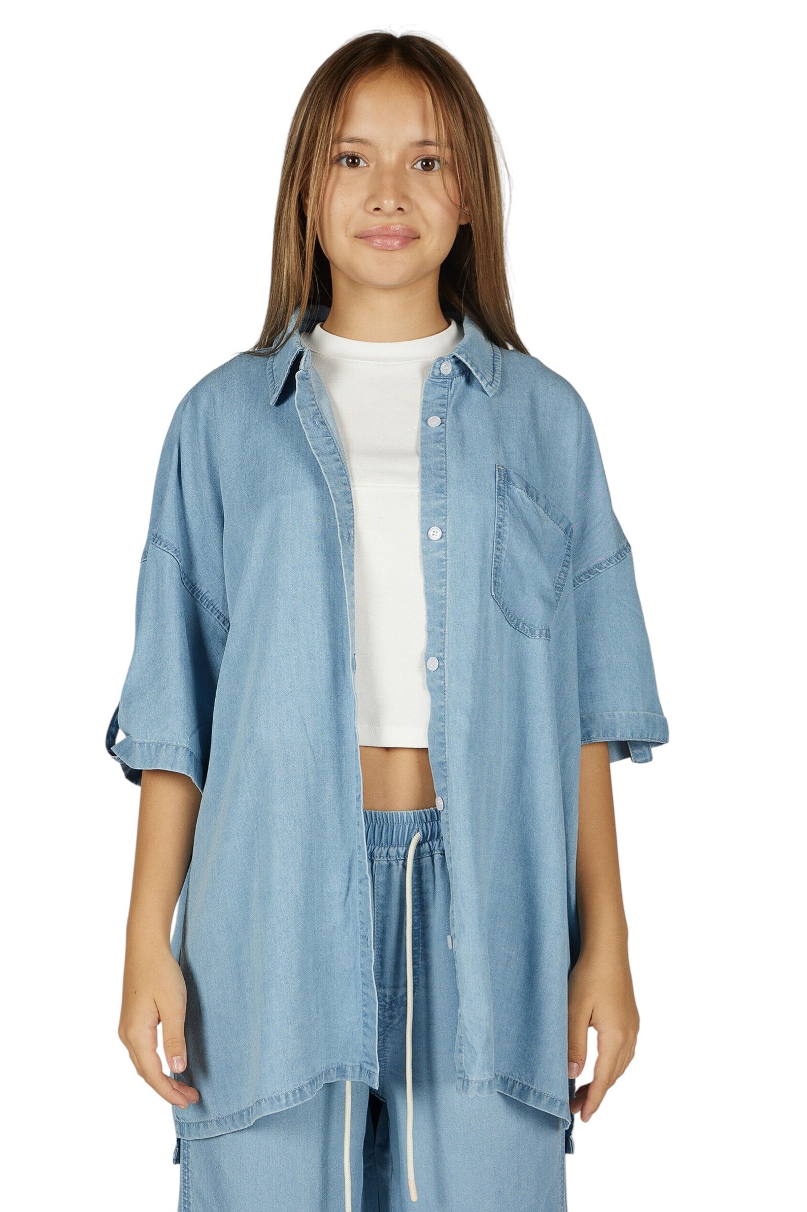 Рубашка АРТ.G-SH26096,син,тенсель