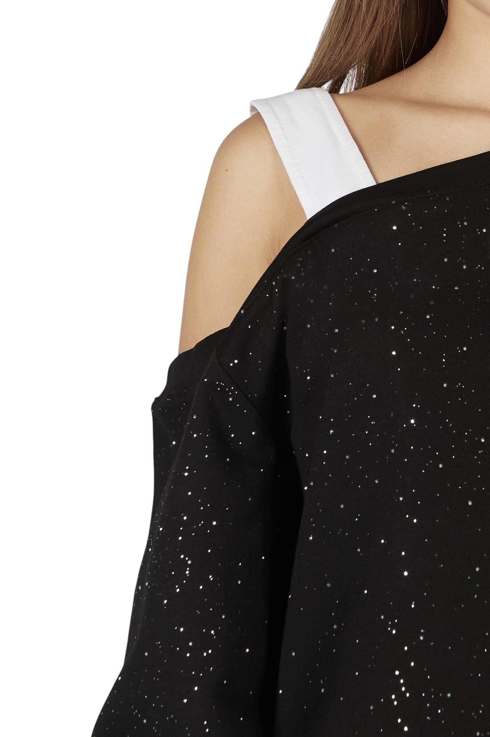 Свитшот дев. АРТ.G-SW26099,чер,хл-эл